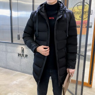 【Ember優選生活館】大碼男裝鞦鼕款棉衣男中長款連帽外套加厚保暖男士棉服長款過膝9588/686