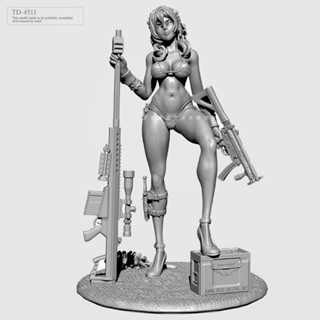 50MM 75MM 3D樹脂兵人拼裝模型 比基尼女孩白膜手辦 TD-4511/3D