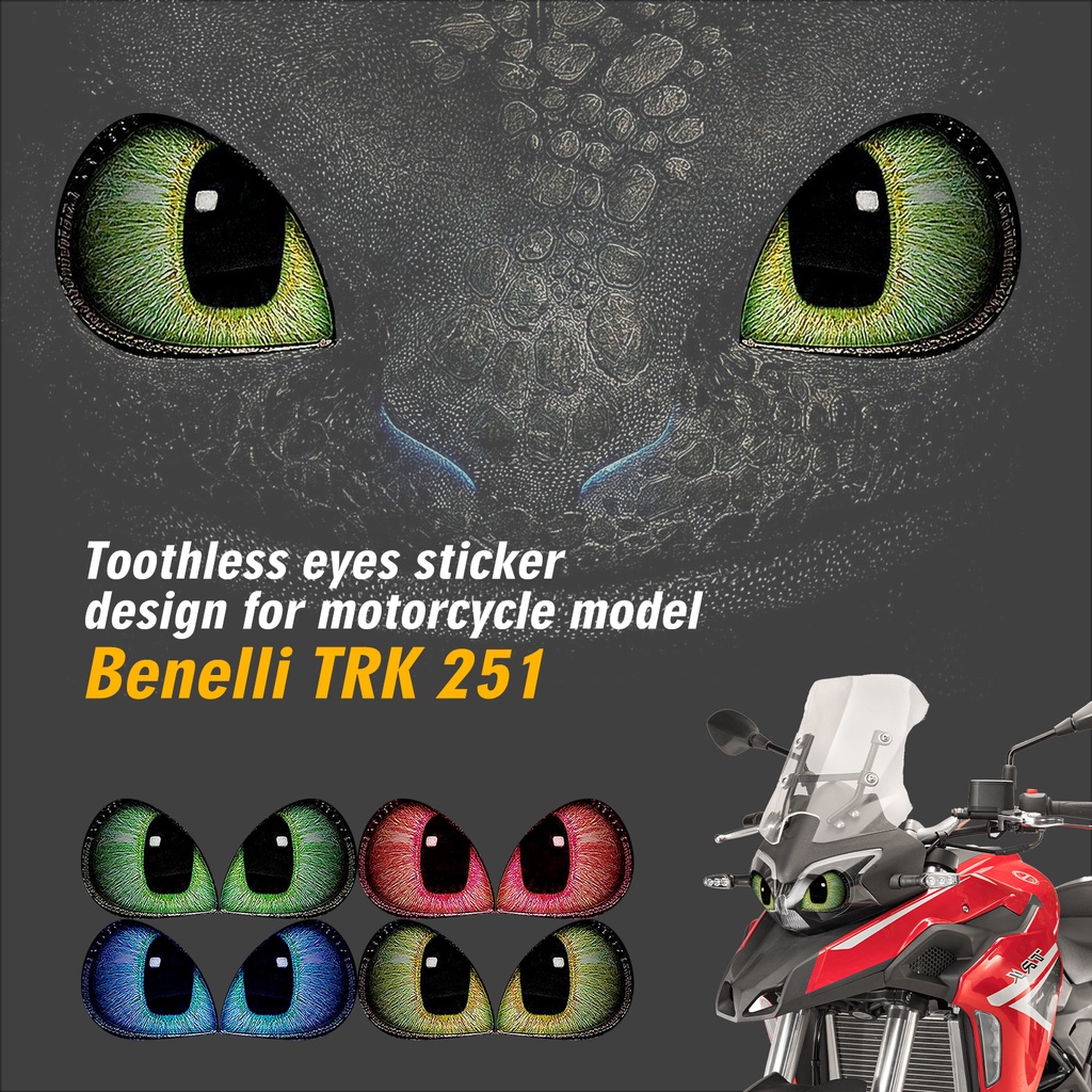 Benelli TRK 251 無牙眼頭燈貼紙 Buy3 get1 Free