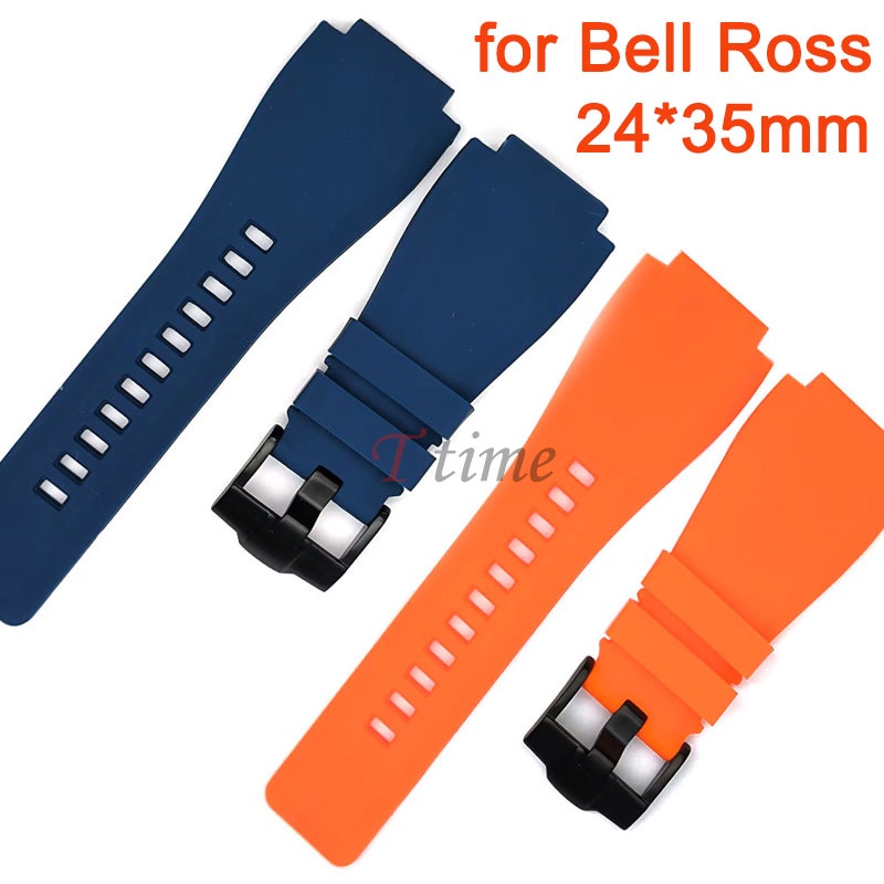 橡膠錶帶男士手鍊適用於 Bell Ross BR01 BR 03-92 Diver 24 毫米戶外運動防水腕帶女士錶帶