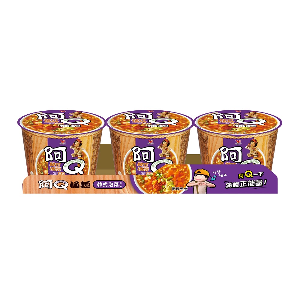 阿Q桶麵韓式泡菜風味（三合一）桶X4入組