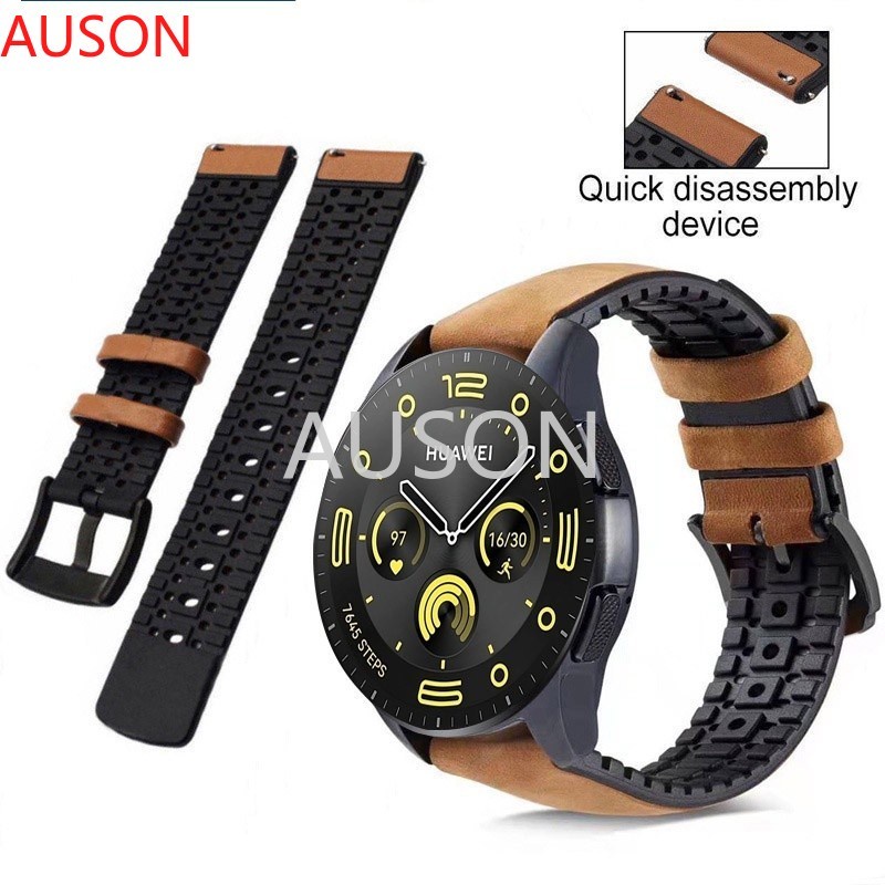 AUSON 通用錶帶20mm 22mm 華為手錶 GT 4 GT3 Pro SE錶帶 46mm 錶帶 真皮手鍊錶帶