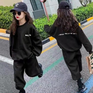 【秋季新品】女童套裝 秋冬衣服女童春裝套裝2023新款韓版女中大童運動衣服兒童時髦兩件套潮兒童衣服 女童衣服中童