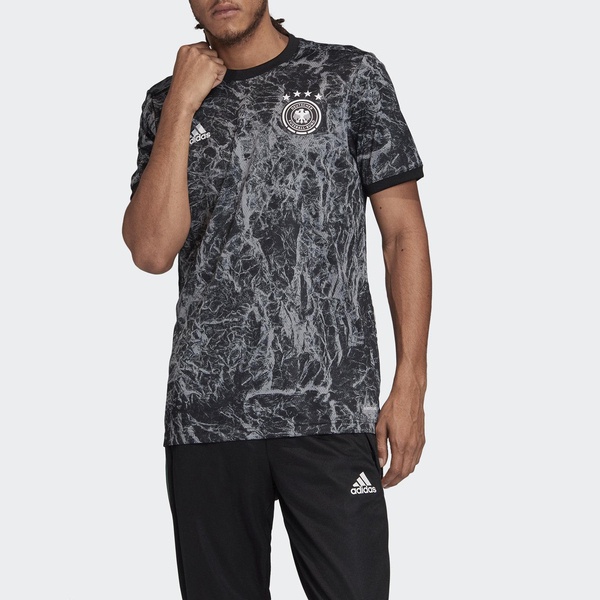 Adidas Dfb Preshi FS2349 男 T恤 足球 德國隊 吸濕 排汗 柔軟 輕量 國際尺寸 黑灰