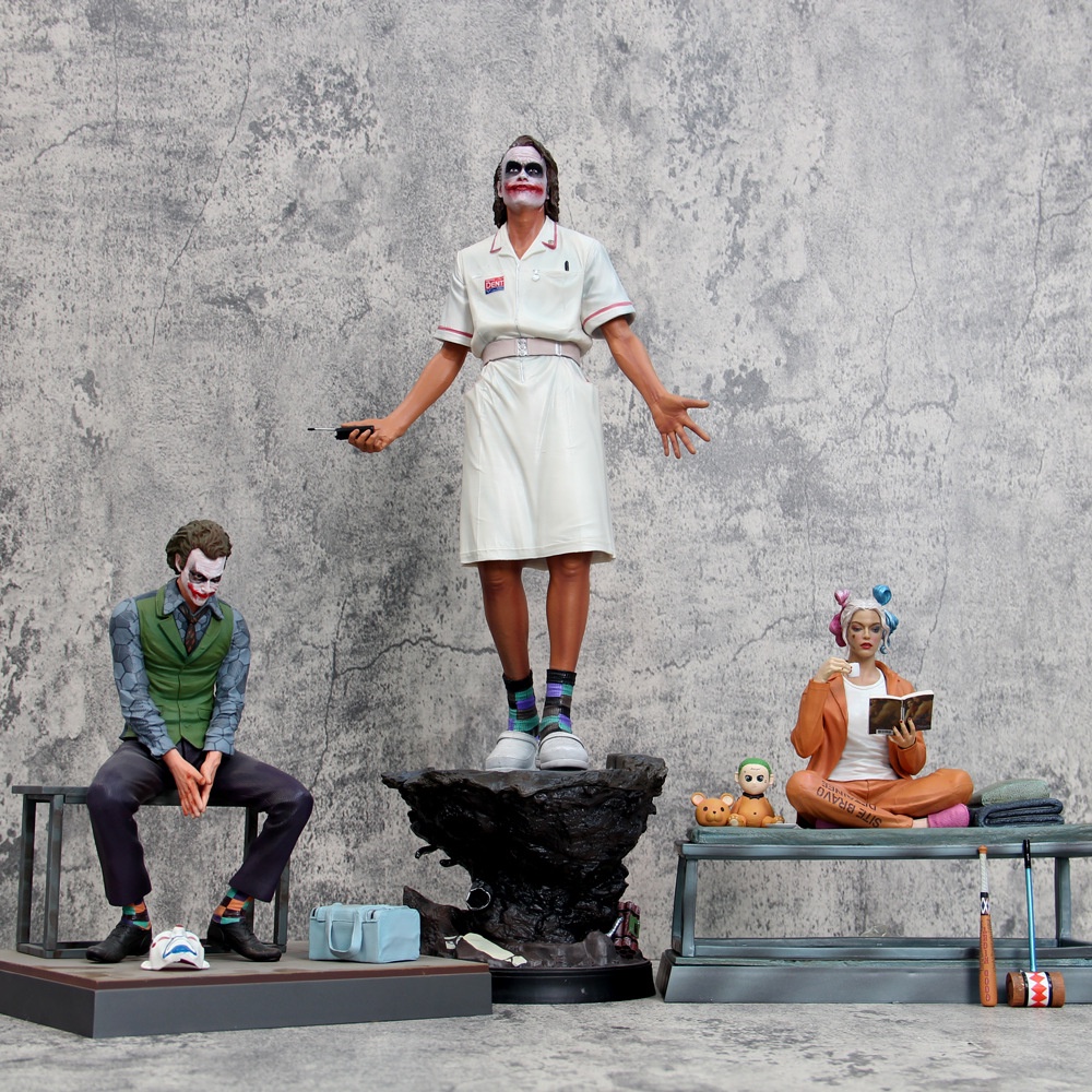 小丑系列自殺小隊 護士小丑  dc美漫 希斯萊傑 小丑女 站坐姿大號 盒裝模型雕像