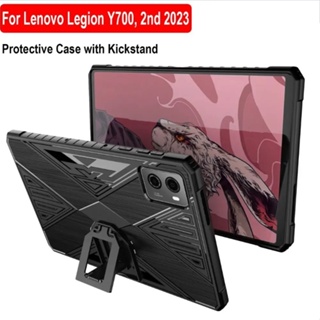 LENOVO 支架設計平板電腦外殼 TPU 軟保護殼防震遊戲後蓋適用於聯想 Legion Y700 第 2 代 2023