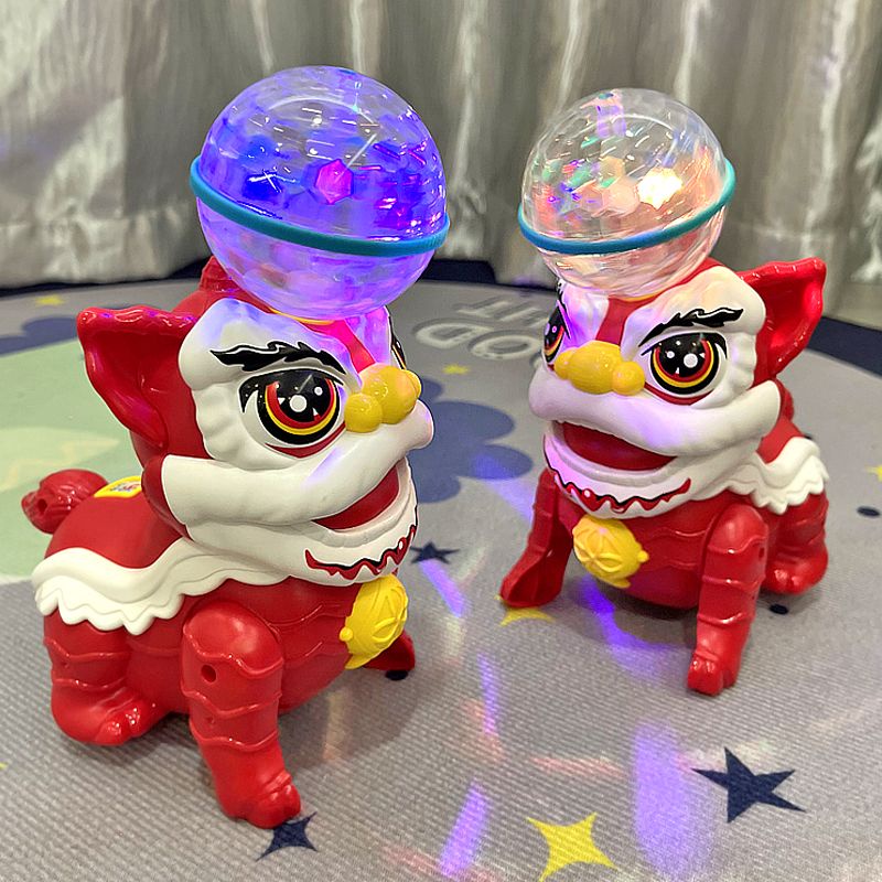 新年舞獅玩具 電動頂球旋轉舞獅玩具 有聲會動寶寶玩具益智早教男童女孩玩具