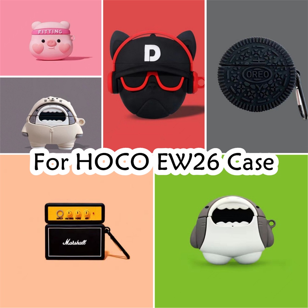 [有貨]適用於 Hoco EW26 保護套卡通清新風格可口可樂和煤球軟矽膠耳機保護套保護套