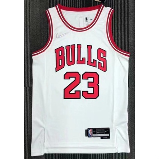 熱賣球衣 2022 NBA球衣3款芝加哥公牛隊23#約旦白75新款logo籃球球衣