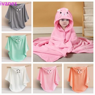 IVANES01嬰兒浴巾,80x80釐米珊瑚絨新生兒毛巾,睡眠襁褓貓動物柔軟的幼兒浴袍男孩們