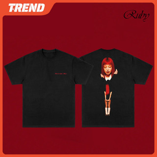 Kpop BLACKPINK JENNIE Ruby Merch 棉質 T 恤加大碼復古男女街頭寬鬆印花短袖上衣時尚休閒