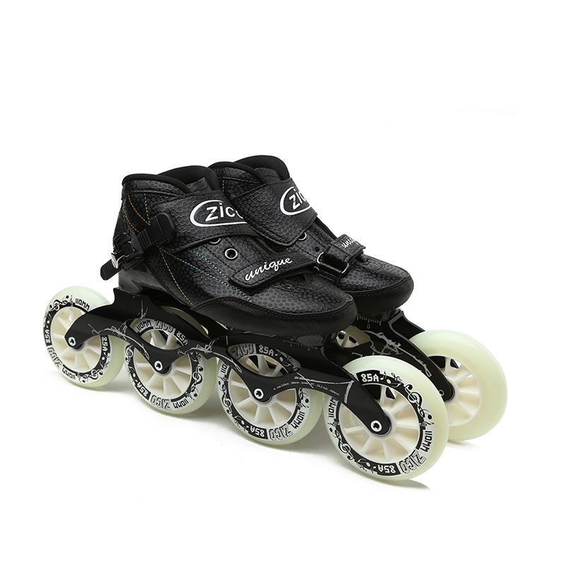 【戶外】ZICO速滑鞋大輪專業競速鞋成人男兒童可調碳縴維輪滑鞋成人溜冰鞋 KJBZ