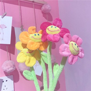 臺灣出貨✨絨毛太陽花 毛絨太陽花 毛絨太陽花 窗簾扣 模擬向日葵 笑臉花 畢業禮物 母親節花束 32公分 模擬卡通娃娃花