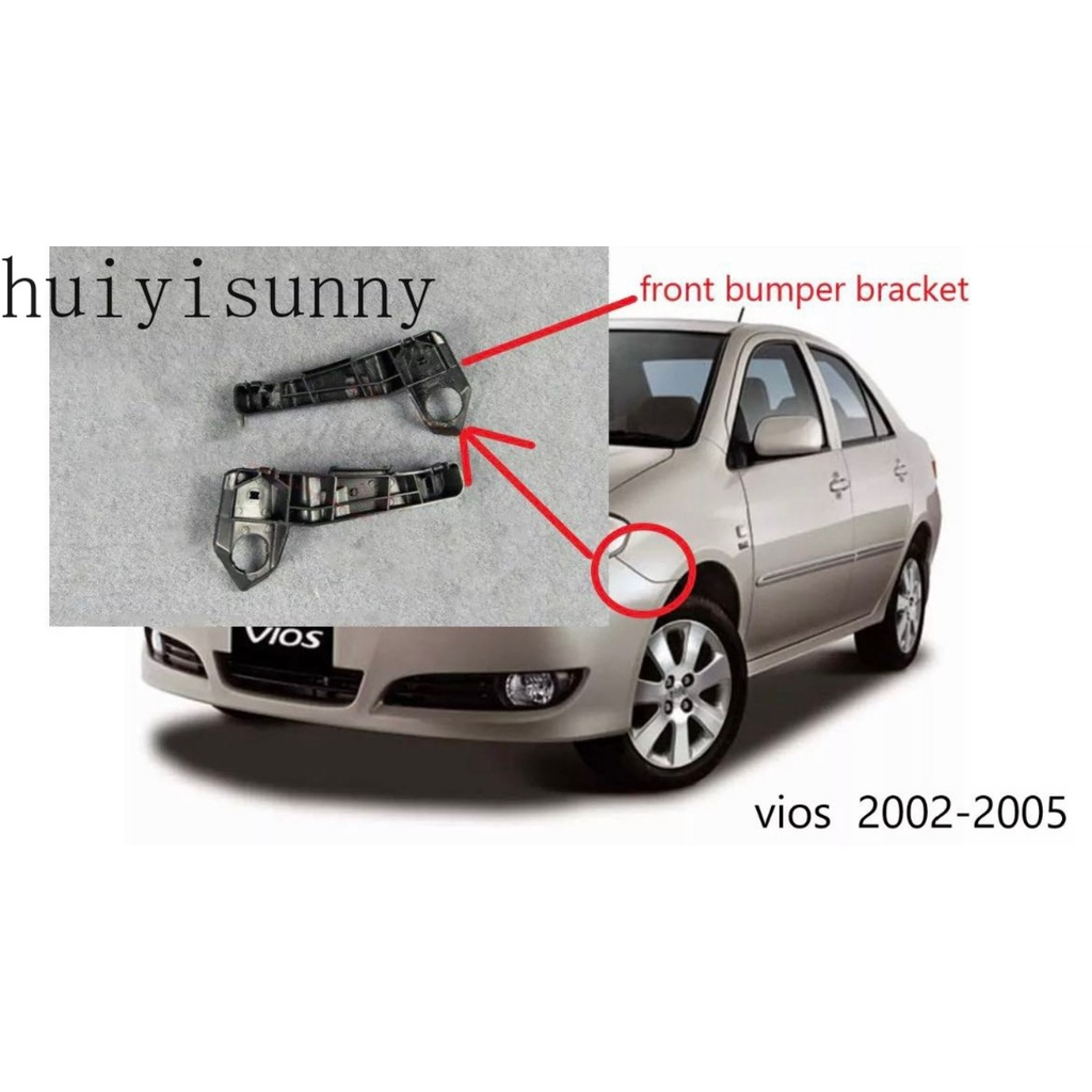 丰田威驰 Hys 一對前保險槓支架 Buper 夾子固定器適用於 TOYOTA VIOS 2002 2003 2004