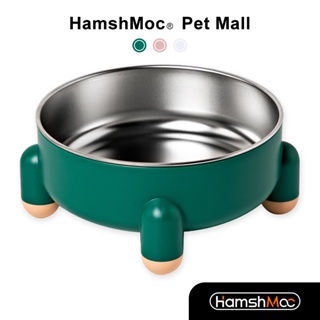 HamshMoc 不鏽鋼貓碗 大容量寵物碗單碗 可拆卸 防滑底座 寵物餐桌 糧食碗 餐碗 寵物用品【現貨速發】