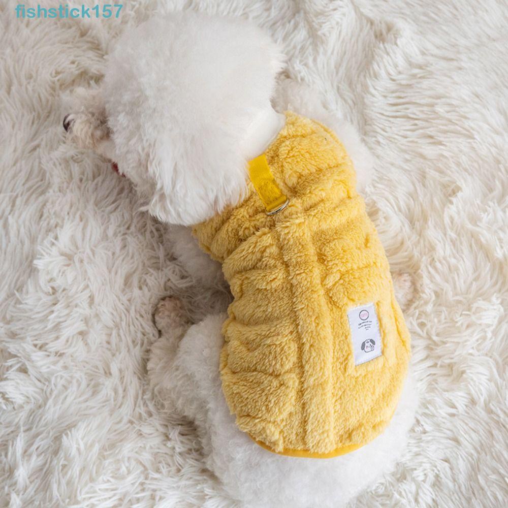 157FISHSTICK溫暖的狗貓毛衣,軟舒適冬季保暖狗背心,暖暖的天鵝絨秋天的狗套頭衫
