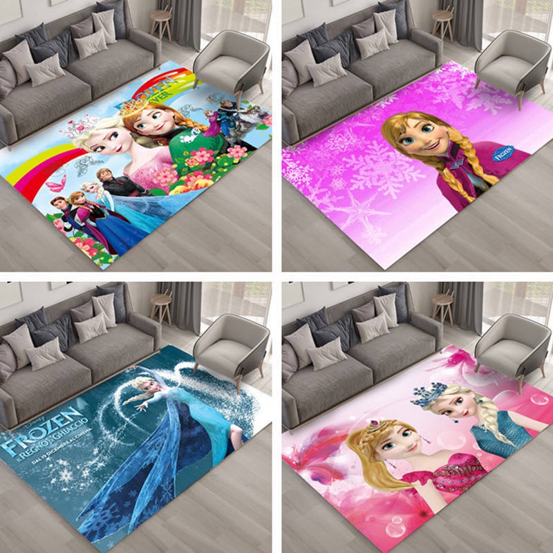 冷凍地毯 Elsa 地毯卡通兒童房地毯 Permaidani 女孩房間地毯 80x120cm 50x80cm 40x60