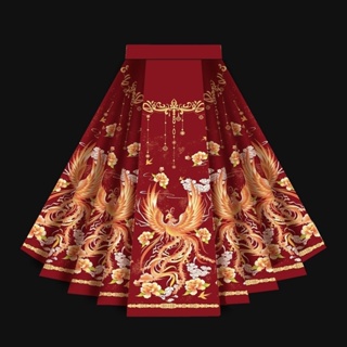 中式女裝婚禮裙 紅色馬面裙敬酒服 結婚服 半身裙