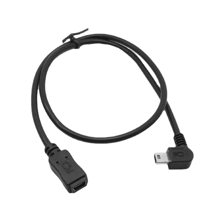 辰陽USB 2.0迷你 Mini 5pin 90度彎頭公轉母延長線 公對母50cm電