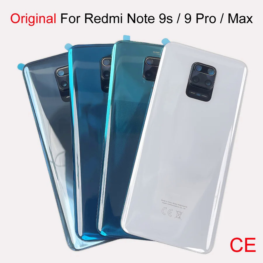 REDMI XIAOMI 原裝 Note 9S 適用於小米紅米 Note 9 Pro Max 玻璃後電池蓋更換後殼保護套