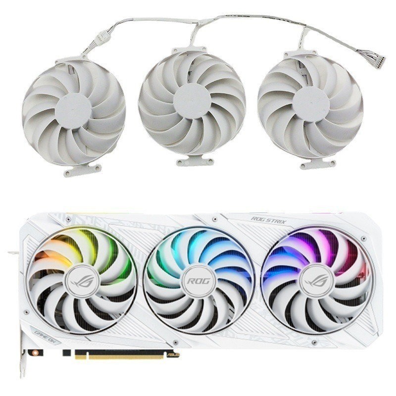 適用華碩ROG STRIX RTX3070 3080Ti 3090White 6700 6800顯卡風扇