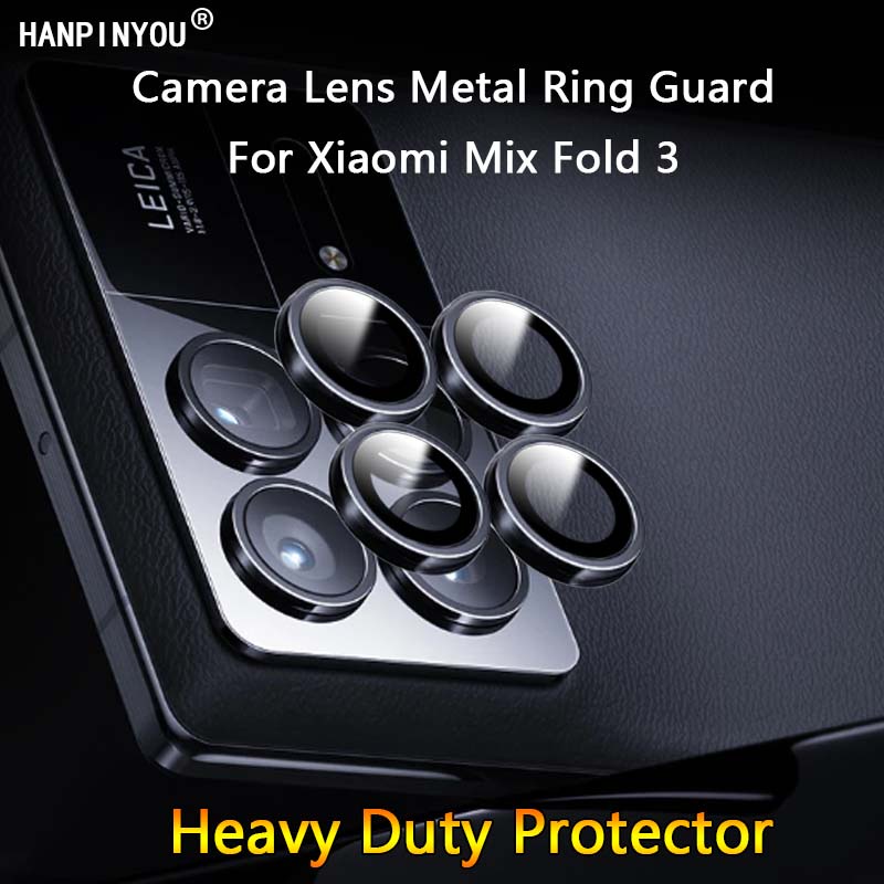 XIAOMI 適用於小米 Mix Fold 3 Fold3 超薄透明相機鏡頭保護膜金屬環鋼化玻璃膜蓋帽