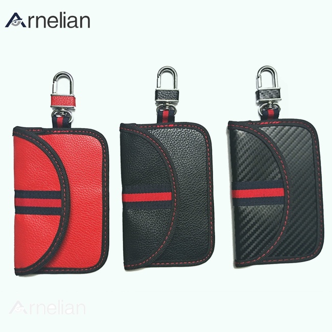 Arnelian Rfid 電磁屏蔽鑰匙包汽車鑰匙信號屏蔽袋防盜包帶掛鉤