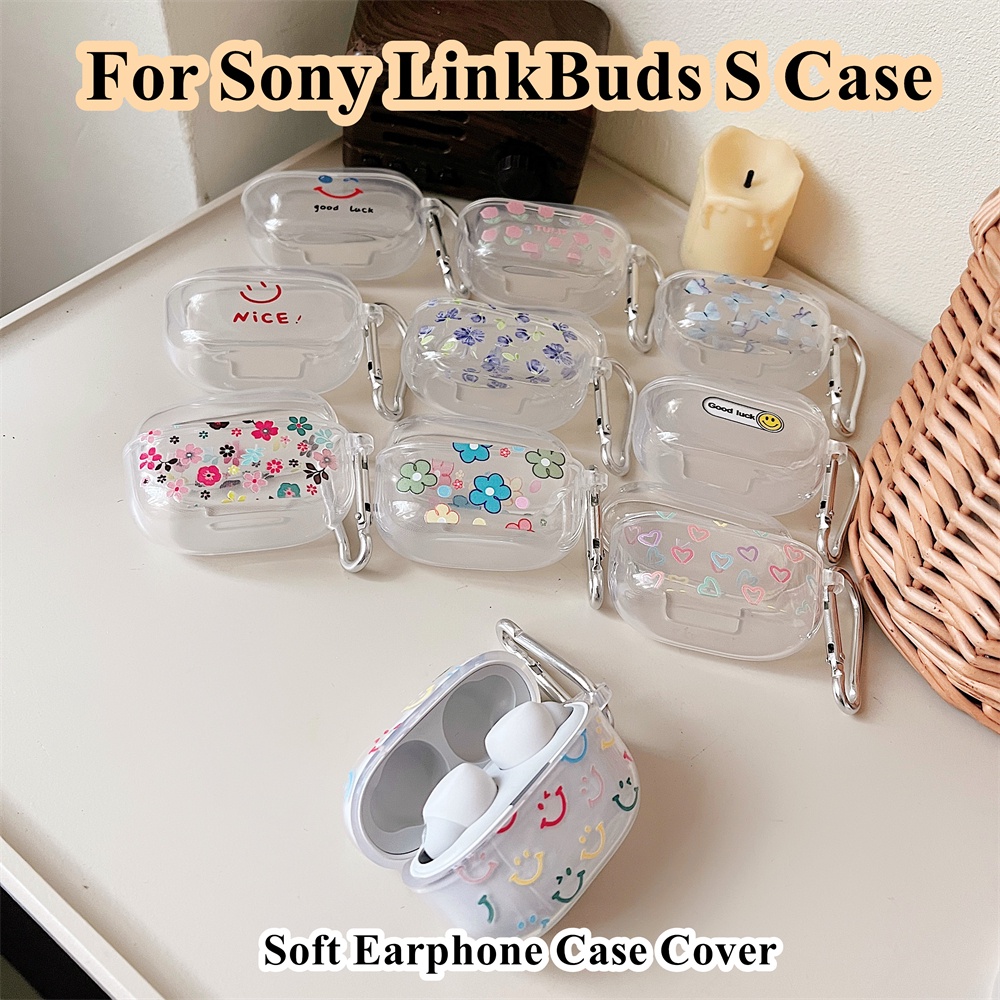 索尼 現貨! 適用於 Sony LinkBuds S Case 卡通彩色笑臉圖案適用於 Sony LinkBuds S