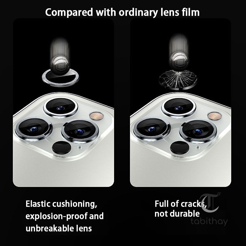 金屬環相機鏡頭保護膜適用於 12ProMax Apple 11 手機鋼化玻璃相機鏡頭保護膜tab-3C