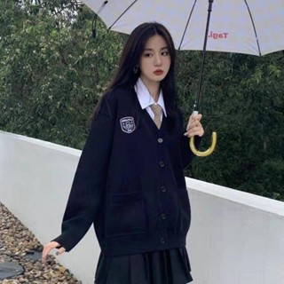 🌟Lovely愛出貨🌟秋冬日系原創JK制服毛衣學院風校供感針織開衫長袖寬鬆百搭外套女韓版 港版 小香 東大門款