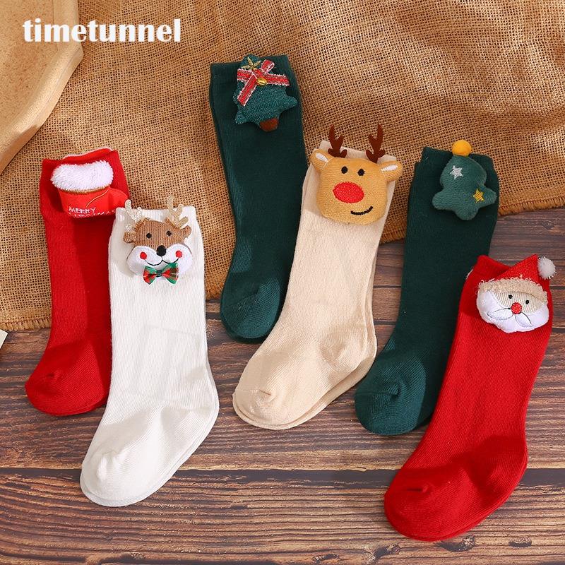 聖誕新生嬰兒襪子蹣跚學步女孩孩子男孩兒童棉地板襪新年絲襪嬰兒衣服配件