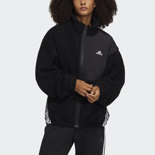 Adidas W Boa Jacket HD0364 女 立領外套 運動 訓練 休閒 刷毛 柔軟 舒適 亞洲版 黑