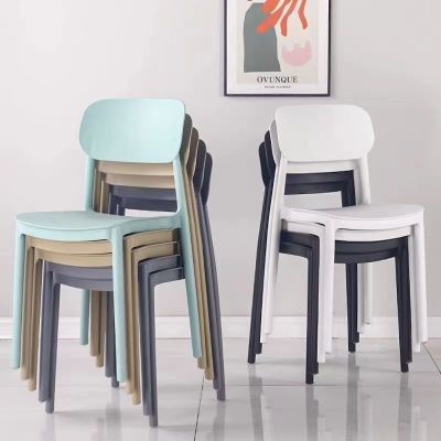 🔥塑料椅 子家用加厚 餐廳餐桌 靠背椅 餐椅 現代書桌簡約凳子🔥 靠背北甌 現代簡約創意 客廳桌塑膠高椅子 餐桌椅
