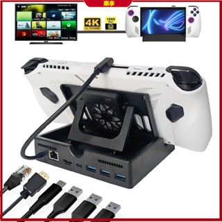 高配版六合一rog ally底座拓展塢HDMI4K60HZ/千兆網口ROG Ally多功能底座散熱