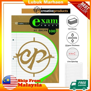 Lm CP 考試紙考試紙 A4 尺寸 100 單行筆記本/條紋 A4 考試紙