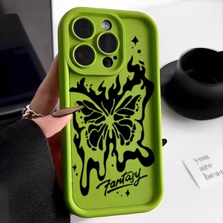手機殼 iPhone 11 12 PRO MAX 手機 PU 軟矽膠外殼可愛蝴蝶保護殼