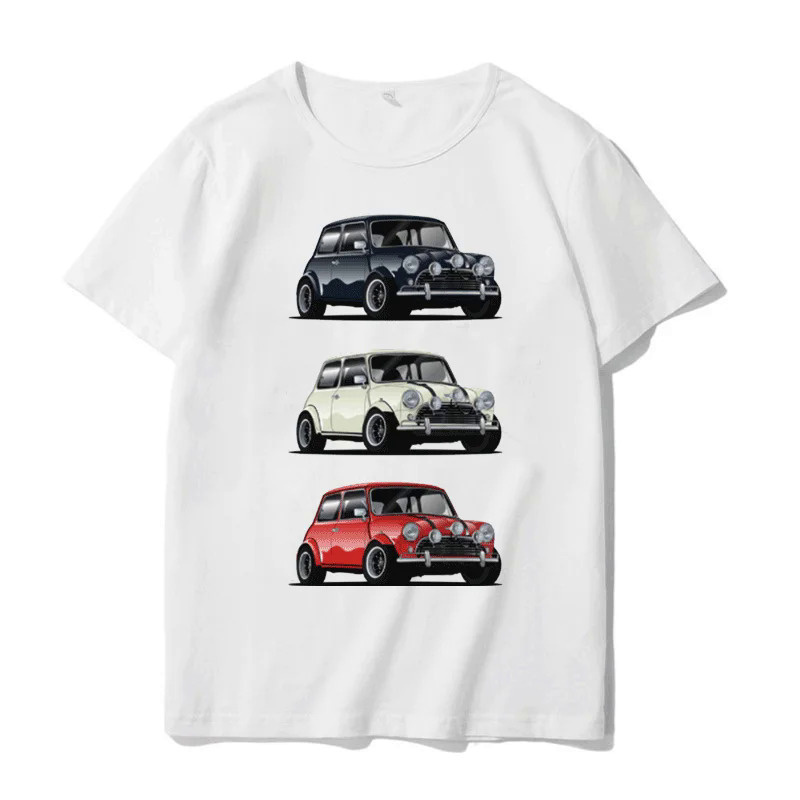 1 The Italian Trio Mini Cooper 圖案 t 恤流行汽車 t 恤 Hip Hop Tee 原宿