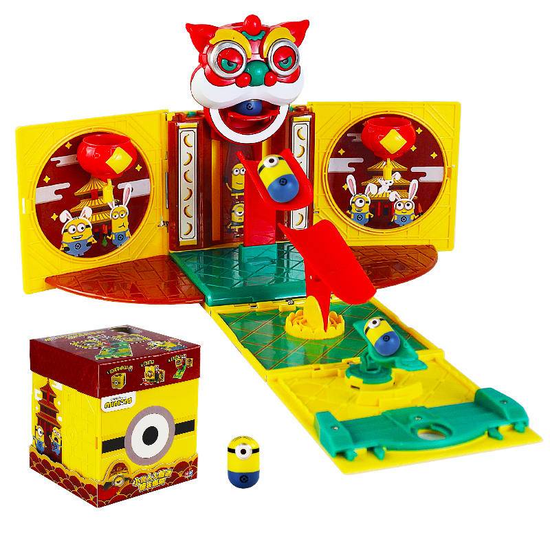 小小兵滑梯跳躍驚喜互動盒，惊喜开箱潮流收藏玩具