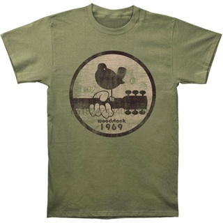Woodstock-woodstock 1969 年修身 T 恤軍事