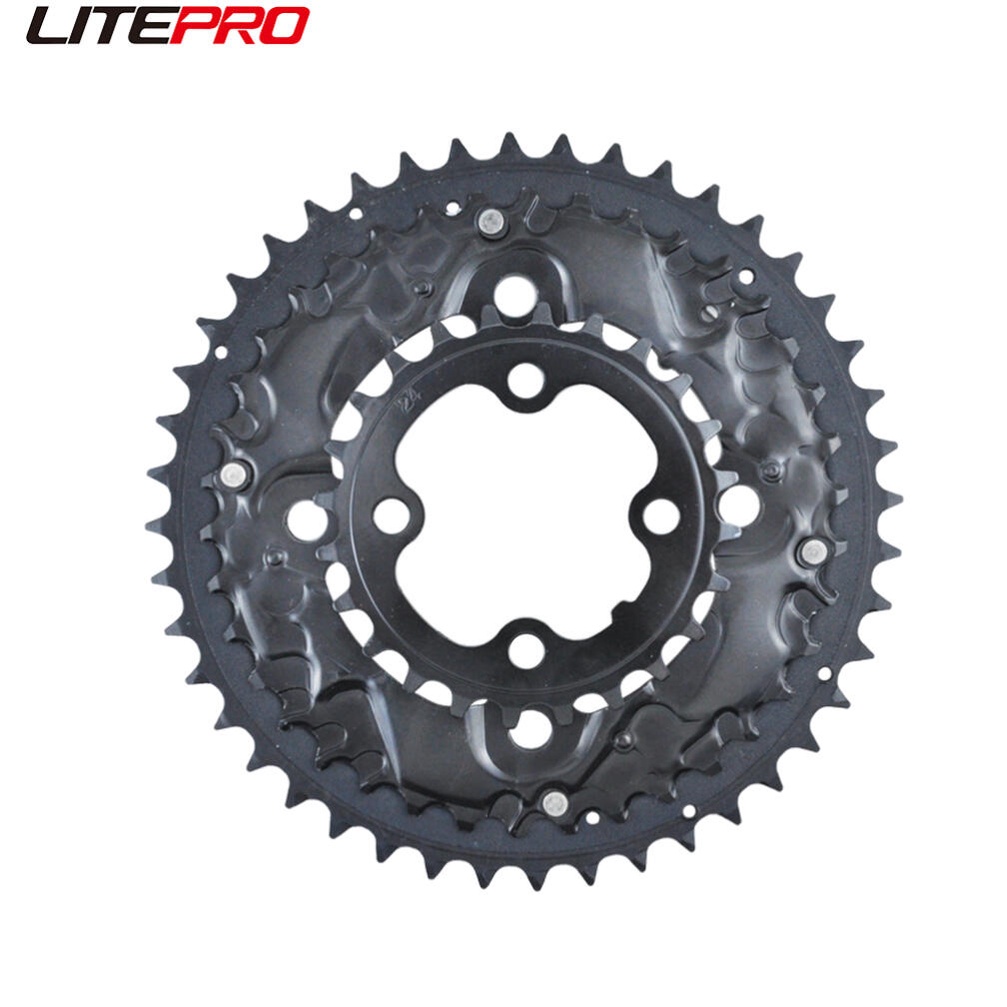 Litepro 4爪鏈輪折疊自行車24 39 44T鋼黑色鏈輪山地自行車鏈輪BCD 64 104MM