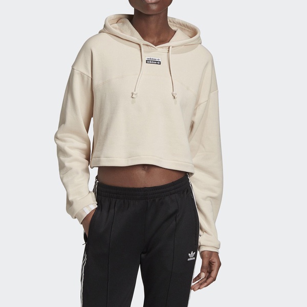 Adidas Cropped Hoodie GD3089 女 連帽上衣 輕鬆 舒適 短版 造型 帽T 國際尺寸 米