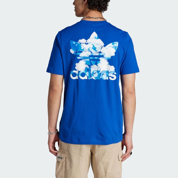 Adidas TS Cloud Tee IL5154 男 短袖 上衣 T恤 亞洲版 經典 三葉草 寬鬆 純棉 藍