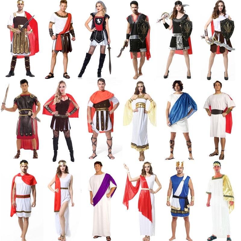 成人古羅馬服裝萬聖節角色扮演武士衣服cosplay 男女希臘戰士服飾