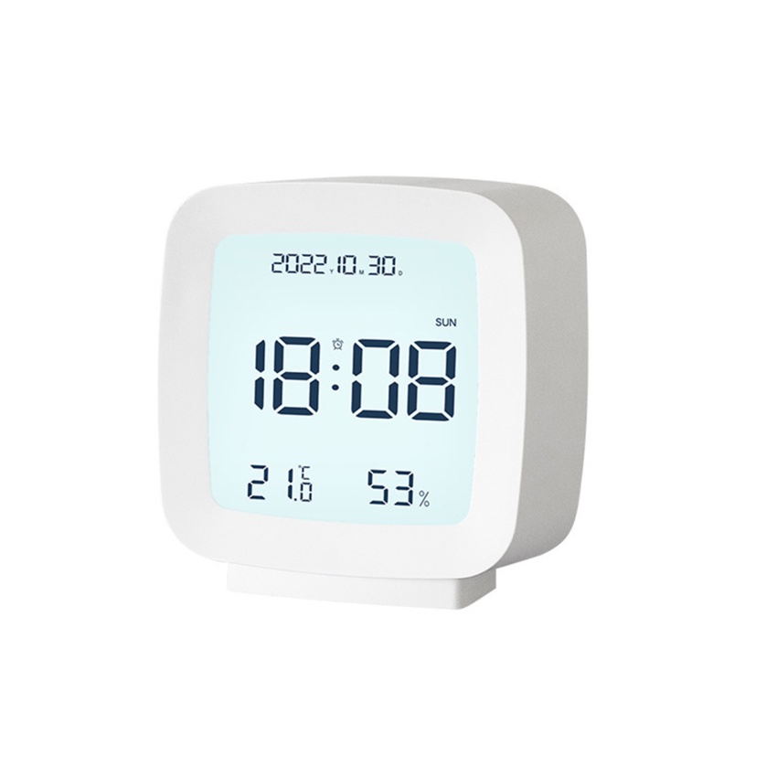 數字鬧鐘溫度濕度日曆週背光桌面電子時鐘 12/24 小時床頭 LED 時鐘