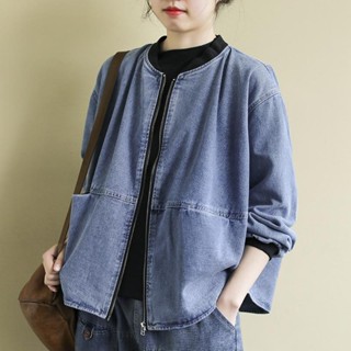 200斤大尺碼女裝 2023新款潮胖mm牛仔外套 女潮ins秋冬長袖上衣女短版