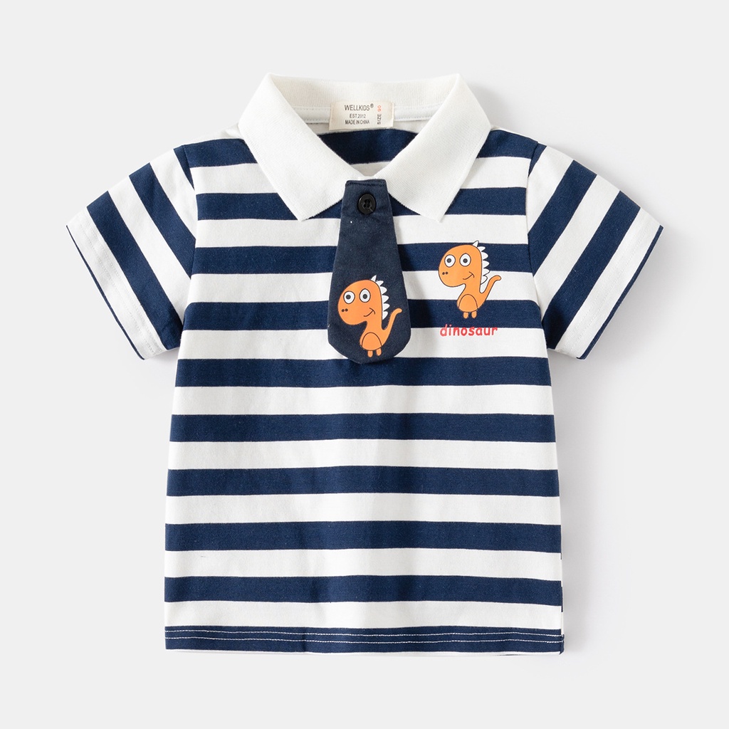 Soffny Kids Polo 衫男童棉 T 恤兒童服裝夏季休閒短袖嬰兒襯衫 Polo kemeja budak le