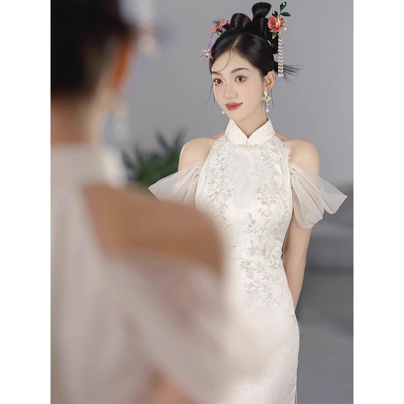 中式早禮服新娘訂婚禮服高端輕奢小禮服宴會禮服mz657