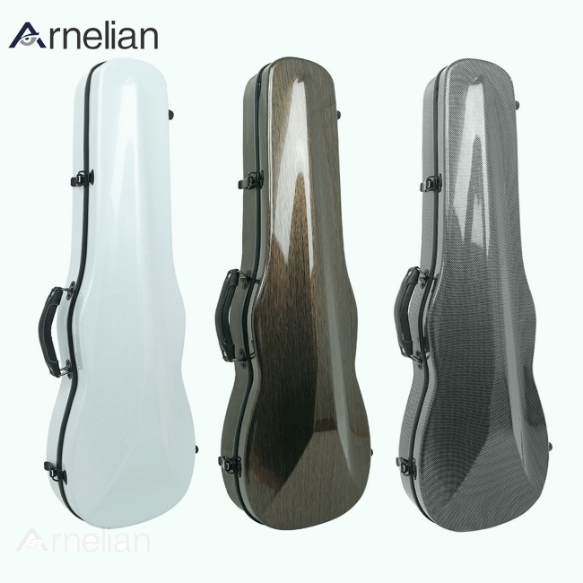 Arnelian 4/4小提琴盒碳纖維超輕三角盒帶濕度計便攜旅行便攜旅行箱