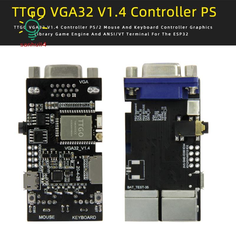 Ttgo 1 PCS VGA32 VGA ESP32 PSRAM 模塊 V1.4 控制器 PS/2 鼠標鍵盤圖形圖書館遊