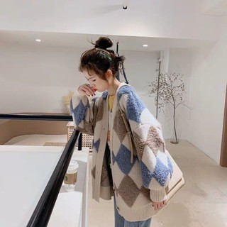 【🍒櫻桃大尺碼】大尺碼外套 大碼慵懶風毛衣開衫女中長款厚2024秋冬季百搭洋氣針織衫外套女